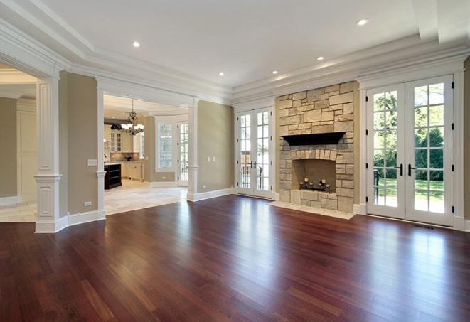 high-quality hardwood floor installation in progress