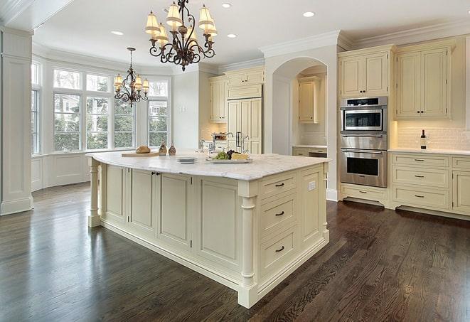 professional installation of laminate floors in a home renovation in Bunnell